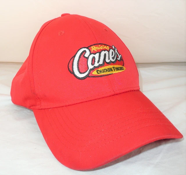 RAISING CANES CHICKEN Fingers Logo Worker Employee Red Baseball Hat Cap