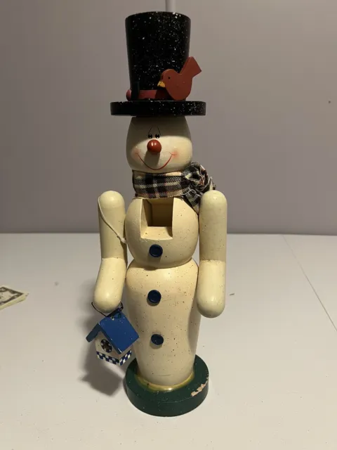 Wooden Christmas Snowman Nutcracker - 15"Tall - See Description