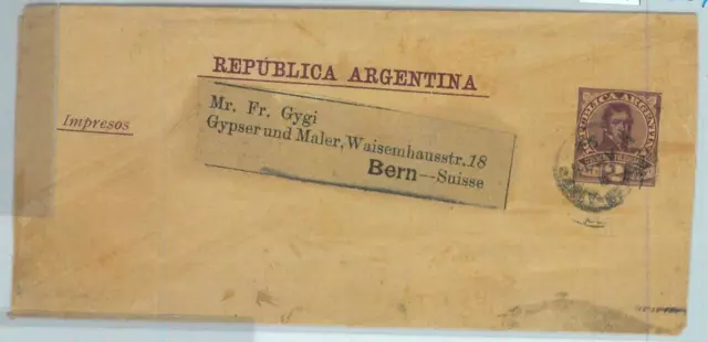 94025 - ARGENTINA - POSTAL HISTORY - STATIONERY WRAPPER  franking to SWITZERLAND