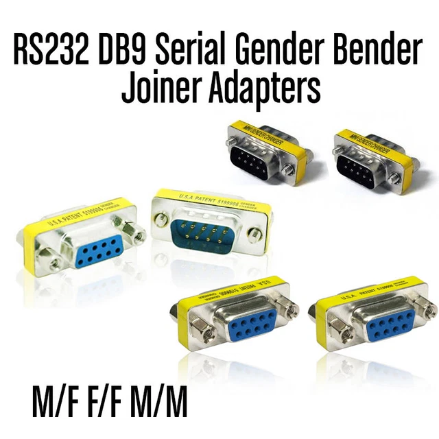 RS232 DB9 SERIAL Gender Bender Joiner Male Female Adapters for Computer