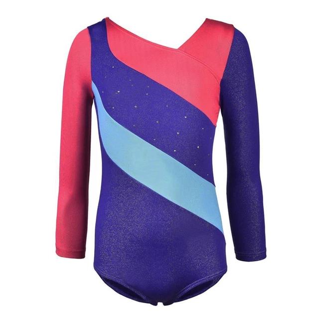 Girls Long Sleeve Leotard Gymnastics Bodysuit Dancewear Jumpsuit Ballet 6(5-6Y)