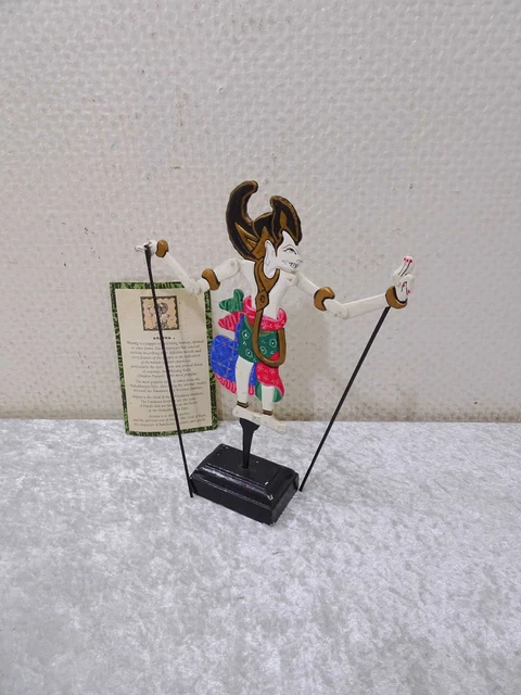 Arunja Wayang Bois Stabfigur Poupée - Inde - Handgefertigt