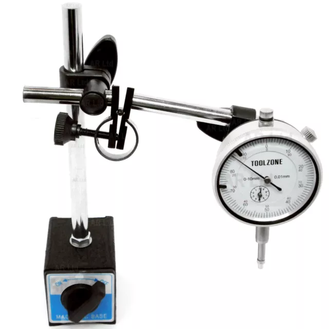 DTI Dial Indicator Gauge with Magnetic Base Stand adjustable articulated arm