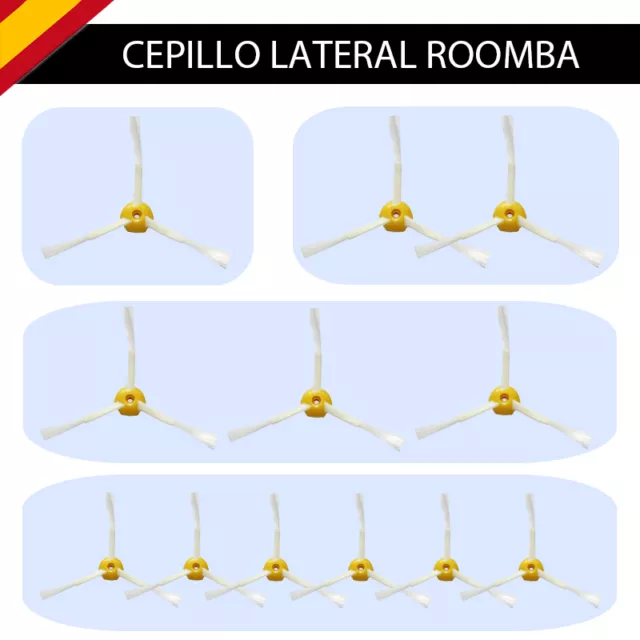 Pack Cepillos Laterales Compatible Con Roomba  500/600/700 . Cepillo 3 Aspas
