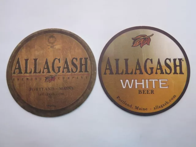 BEER Bar COASTER ~ ALLAGASH Brewing Co White Ale ~ Portland, MAINE Craft Brewery