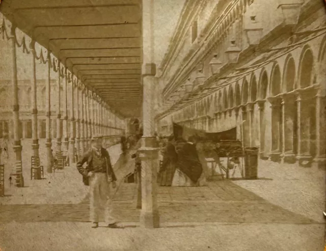 Italien Venedig Galerien Wohl Markusplatz c1875 Foto Stereo Diorama Vintage