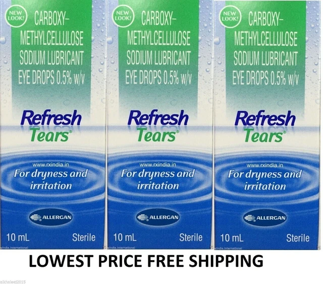 5 x 10 ml Refresh Tears Gleitmittel-Augentropfen, Trockenheit und Reizung,...