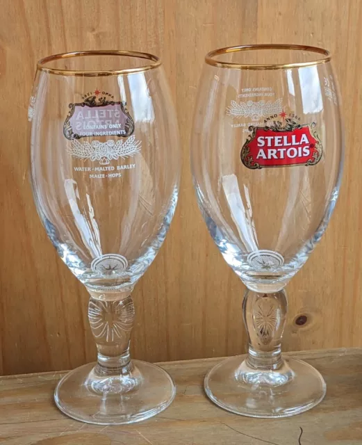 2 x Stella Artois Pint Chalice Glasses 20oz