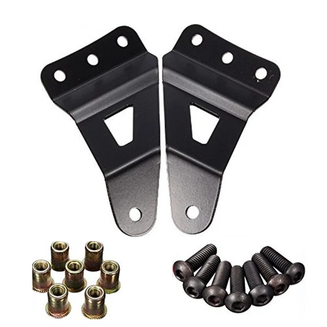 Car Off-road SUV Windshield Mounting Brackets Roof LED Light Strip Bracket Black