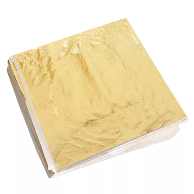 lumcov Fogli di Foglia Oro,100 Pezzi di Lamina D'oro per Doratura,16x16 cm F