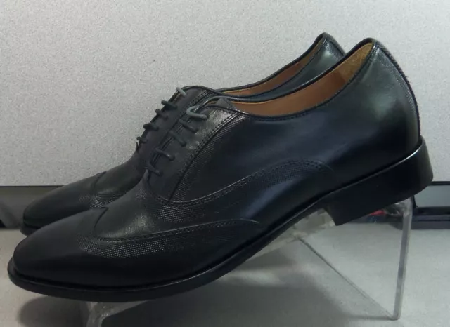 204751 SP50 MCCLAIN Wingtip Men's Shoes 9 M Black Leather Johnston ...