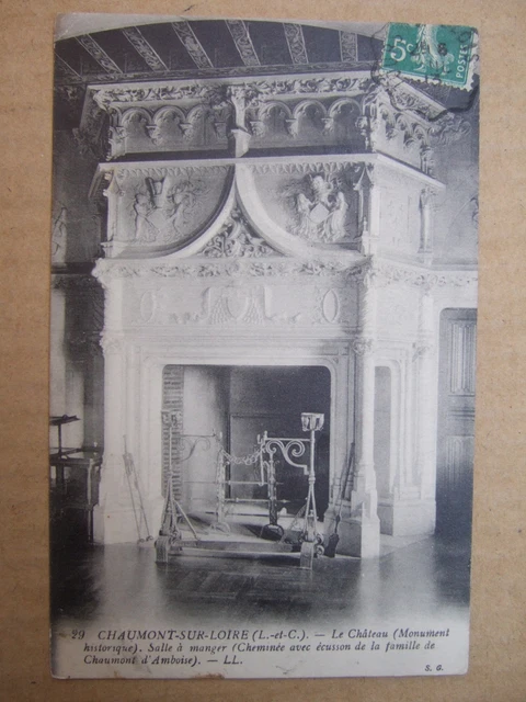 Cpa Chaumont Sur Loire (41) Le Chateau, Dining Room, Fireplace