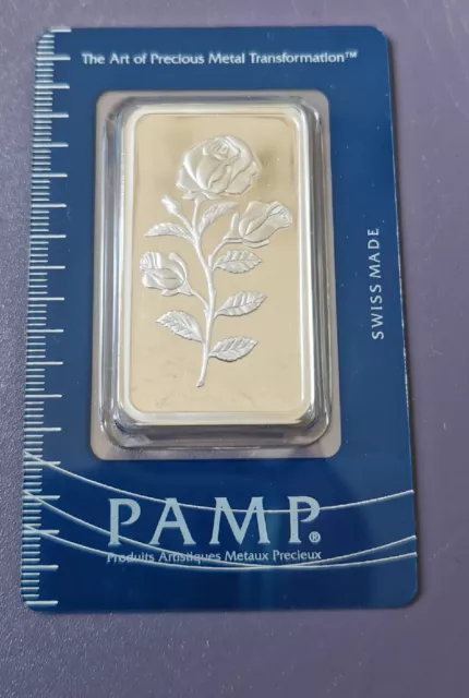 1 oz Pamp Suisse ROSA Silver Bar .999 Fine Silver