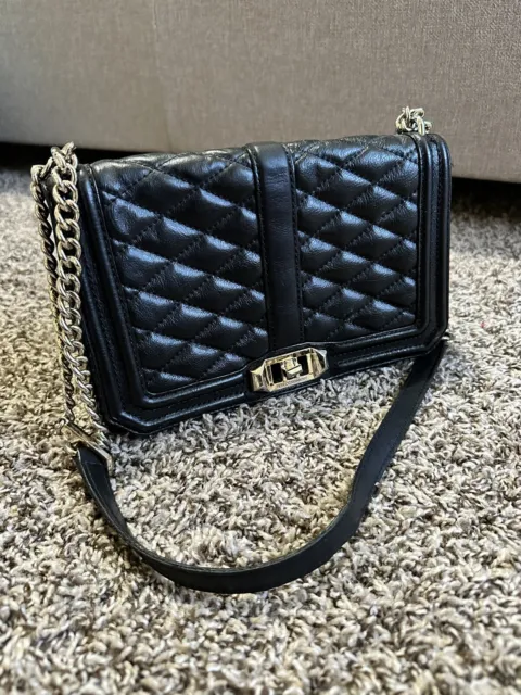 Rebecca Minkoff Black Quilted Love Crossbody Purse