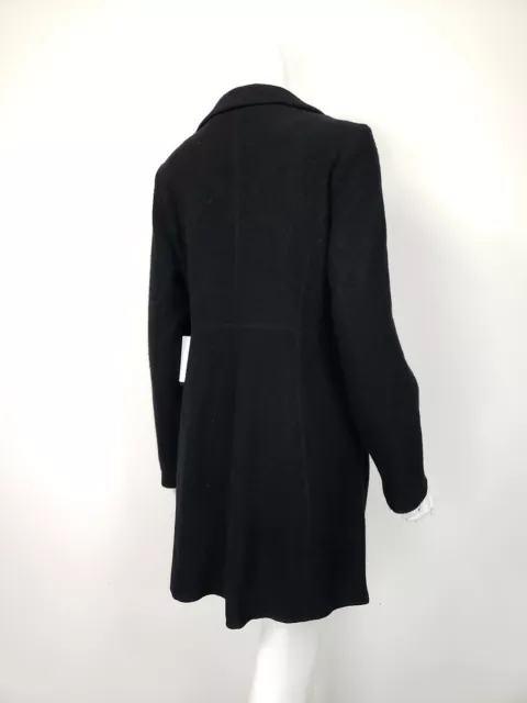 DKNY Black Boiled Wool Knit Four Pocket Longer Duster Sweater Jacket 8 NEW $169 3