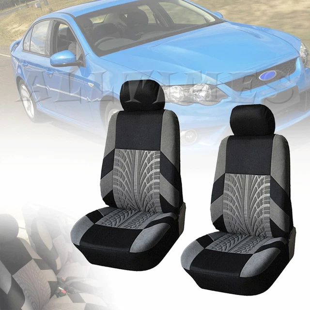 Black & Gray Cloth Front Seat Covers Protector For Ford Falcon FG BA BF XR6 XR8