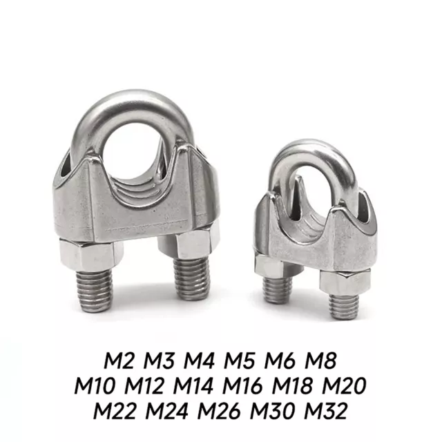 Stainless Steel A2 Cable Clamps U-Bolts U-Clamps Steel Cable Wire Clips U Bolts