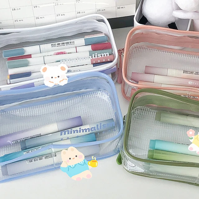 Bleistift Schutzhülle Transparent Tasche Wasserfest Makeup Schreibwaren Lager  ~