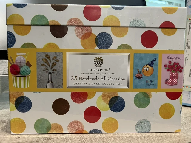 BURGOYNE Handmade All Occasion Greeting Card Collection, 25-count, New With Box