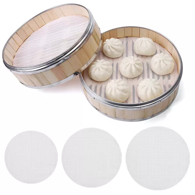 Non-Stick Silicone Mat Steamer Pad Dim Sum Mesh Paper Kitchen Cooking Cloth Tool