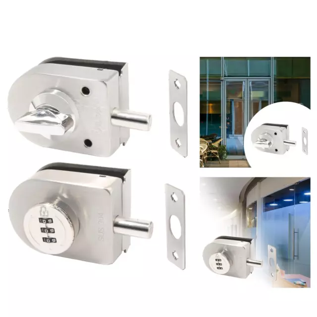 Glass Door Lock Fits 10-12 mm Floor Latch Lock for Apartment Bathroom Store