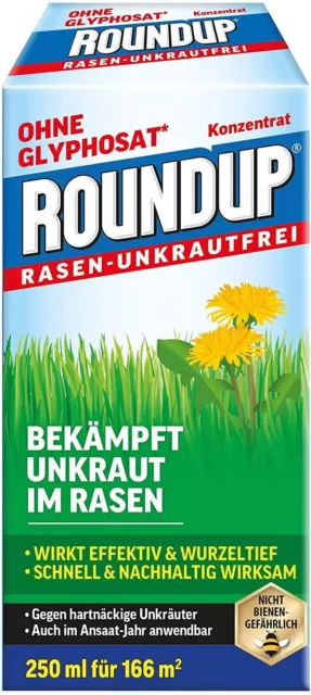 Désherbant Roundup herbicide pelouse jardin mauvaise herbe gazon racine 250 ml