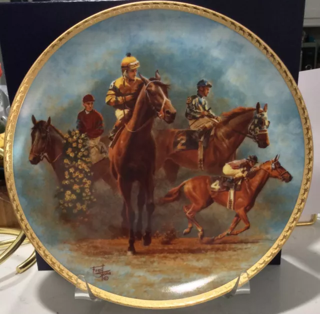 Triple Crown 1948-1978 Collector's Plate By Horse Artist Fred Stone NIB COA