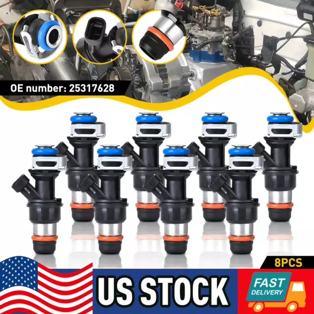 8 PCS Upgrade Fuel Injectors For 99-07 Chevy Silverado GMC 4.8/5.3/6.0L 25317628