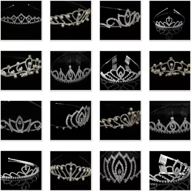 Diadem Tiara Haareif Krone Krönchen Strass Perlen Hochzeitsschmuck Brautschmuck