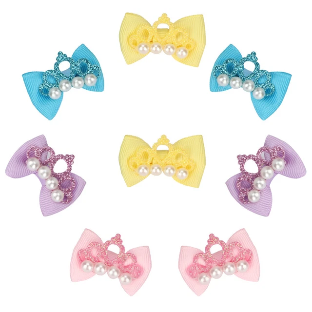 20pcs Chiens Animaux Chiots Couronne Cheveux Arc élastique Accessoires De Beauté