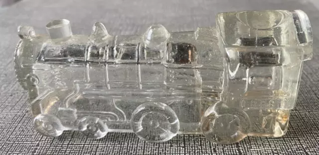 Vintage Glass Candy Container 888 LOCOMOTIVE CIRCA 1940 5" Long