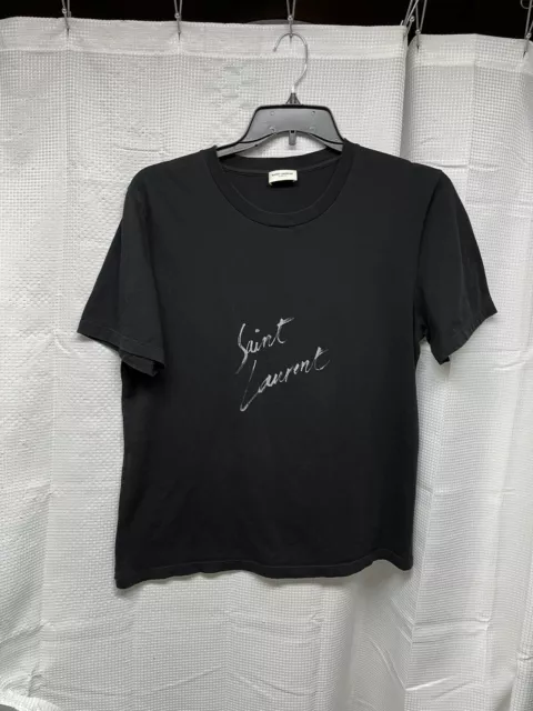 Saint Laurent Black Signature T Shirt Mens Size M