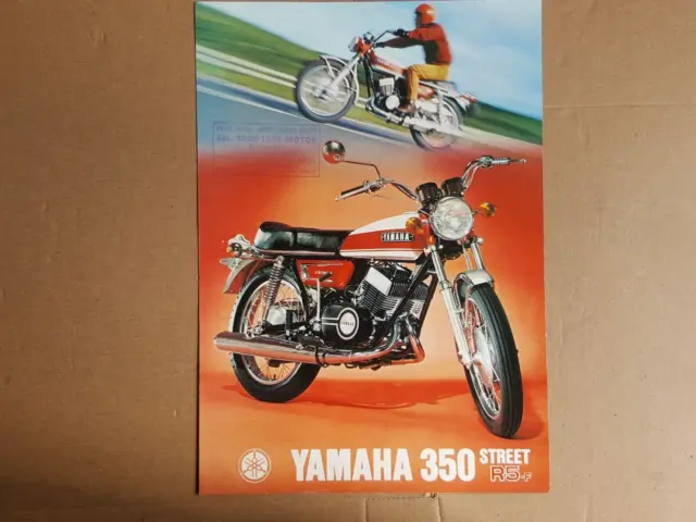 Brochure Publicitaire d'époque Moto YAMAHA 350 Street R5.F  imp. du JAPON.