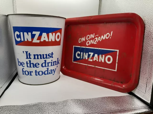 Vintage Cinzano Ice Bucket And Tray.