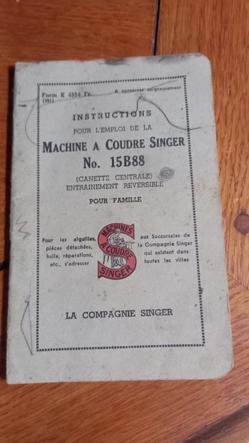 Manuel d'utilisation de la machine à coudre SINGER 660L