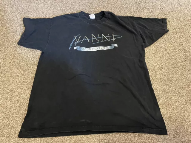 Y2K Yanni World Tour Early 2000s Music Musician Concert Shirt Black 2000s XL
