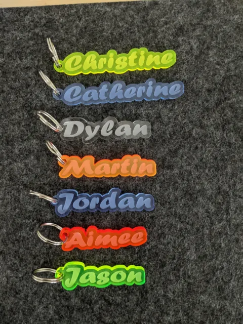 Personalised FROZEN KEYRING GIFT ANY NAME SCHOOL BAG WORD TAG STOCKING FILLER 3