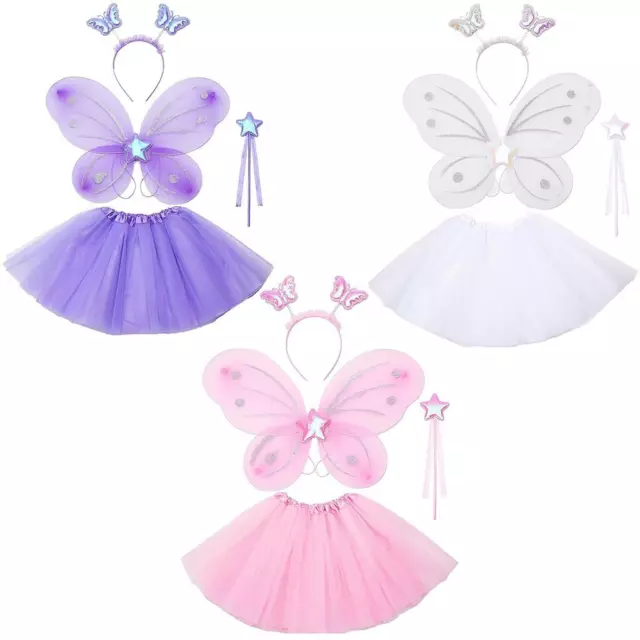 Fairy Costume for Girls Fairy Wings and Tutu Butterfly Outfit Angel Fancy Dress