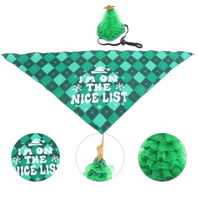 1 Juego Precioso Gorro Navidad Mascota con Bandana, Navidad