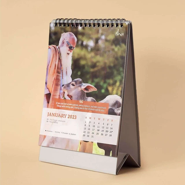 ISHA LIFE SADHGURU Table Top Calendar 2023 £10.63 PicClick UK