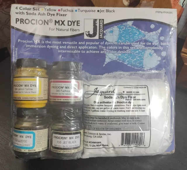 Jacquard Procion MX 4-Color Dye Set W/Soda Ash