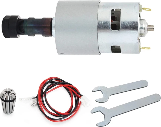 RATTMMOTOR DC Motor CNC 775 Spindle Motor 100W 12-24VDC 20000RMP + ER11 Collet f