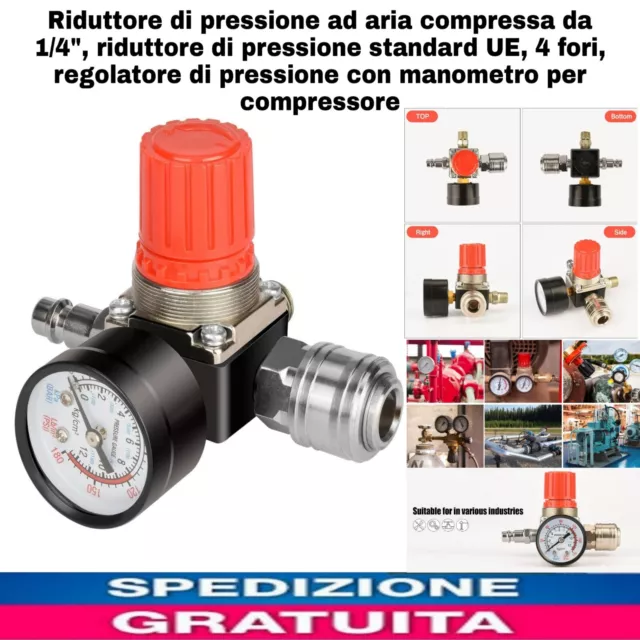 Riduttore di pressione ad aria compressa da 1/4", regolatore di pressione