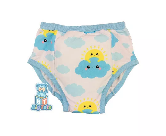 Adult training pant  Suns & Clouds baby blue and yellow diaper incontinence