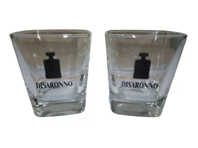 Disaronno Square Rocks Glasses Amaretto Italy Set of 2