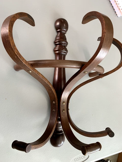 Very Good Vintage Bentwood Wall Hanging Hat Coat Rack Tree Hook Victorian Decor