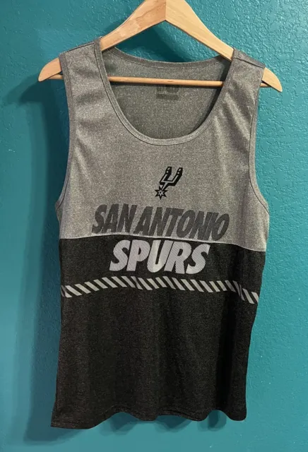 San Antonio Spurs Tank Top Shirt NBA Apparel Sleeveless Size Large Iron On Logo