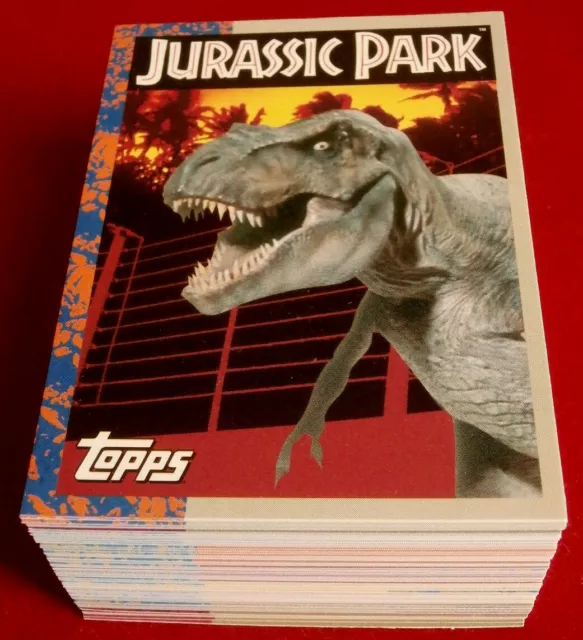 JURASSIC PARK - komplettes niederländisches Basisset (88 Karten) - TOPPS 1993