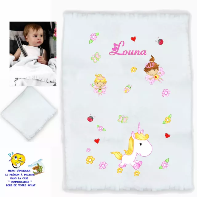 plaid bébé personnalisé cadeau naissance prenom texte choix réf 11
