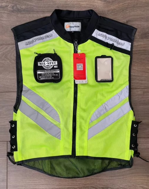 Riding Tribe JK22 Reflective Motorcycle Bike  Racing Safety Waistcoat Vest BNWT